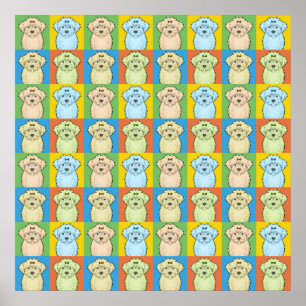 Pop-Konst för Maltipoo hundtecknad Poster
