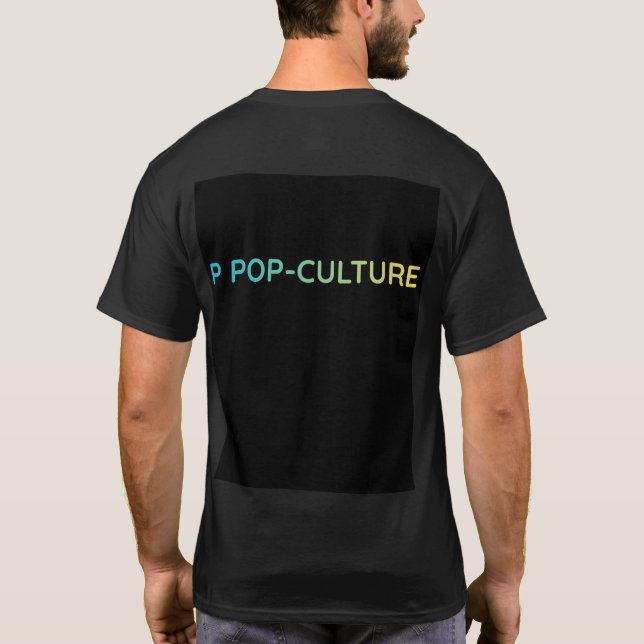 POP-KULTUR T-Shirt - Gradient Typografi Bak  (Baksida)