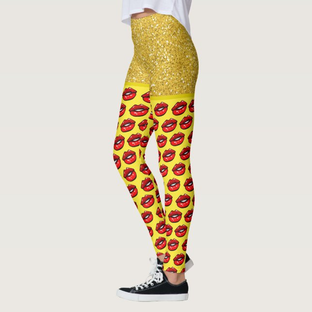 Pop leggings läppar Mode (Vänster)