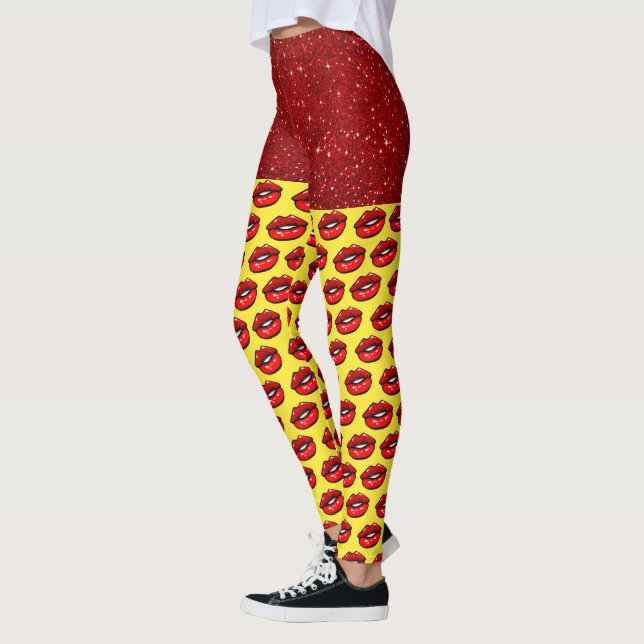 Pop leggings läppar Mode (Vänster)