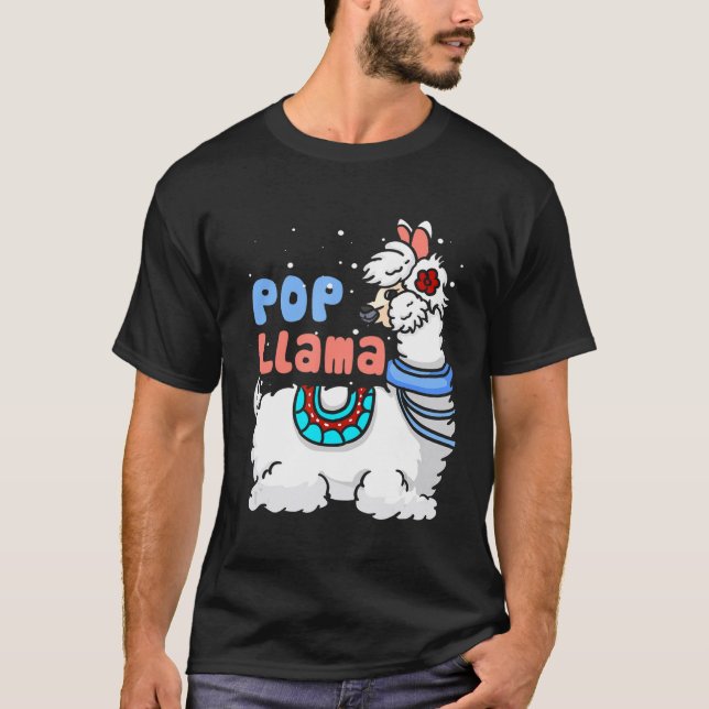 Pop Llama Matching Family jul Pajamas T Shirt (Framsida)