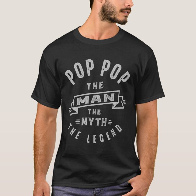 Pop Man Myth Legend Tee Shirt (Framsida)