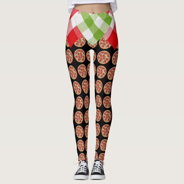 Pop Mode Pizza Pizzaria Pizzeria Leggings (Framsida)