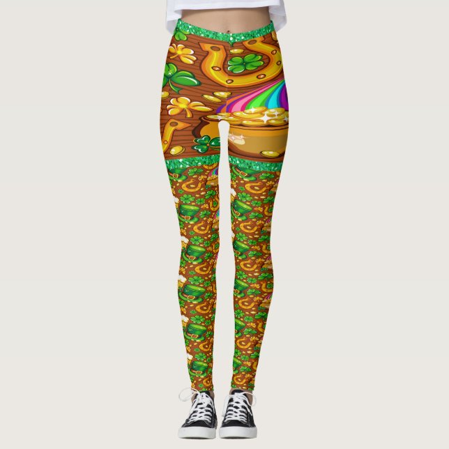 Pop Mode St. Patrick's Day Leggings (Framsida)