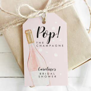 Pop! Möhippan Champagne Rosa Favor Tag Presentetikett