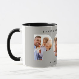 Pop multifoto modern typografi elegant grått mugg
