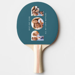 Pop multifoto modern typografi teal pingisracket