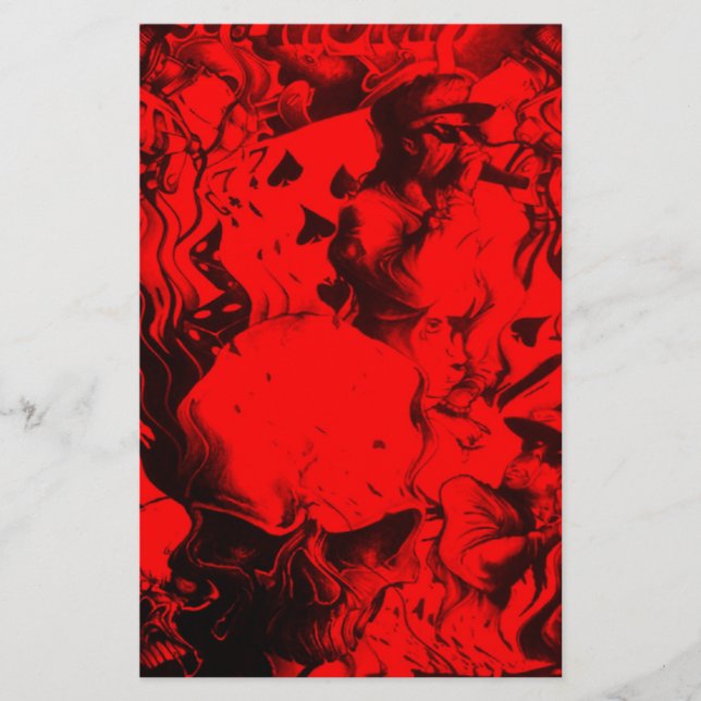 Pop Musician Porträtt i Vibrant Red Färg Art (Framsida)