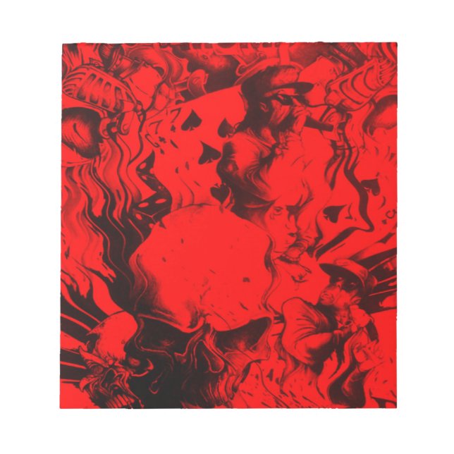 Pop Musician Porträtt i Vibrant Red Färg Art Anteckningsblock (Framsida)