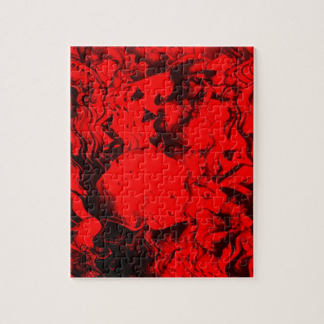 Pop Musician Porträtt i Vibrant Red Färg Art Pussel (Vertikal)