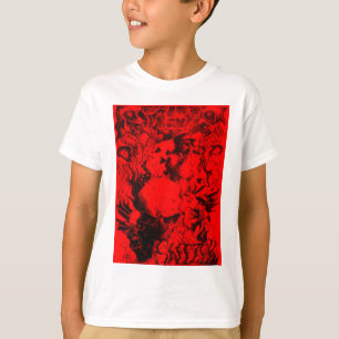Pop Musician Porträtt i Vibrant Red Färg Art T Shirt