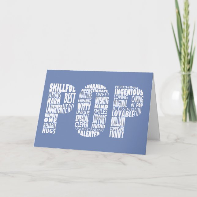 POP Pappa Grandpa Fars dag-kort Kort (Framsida)