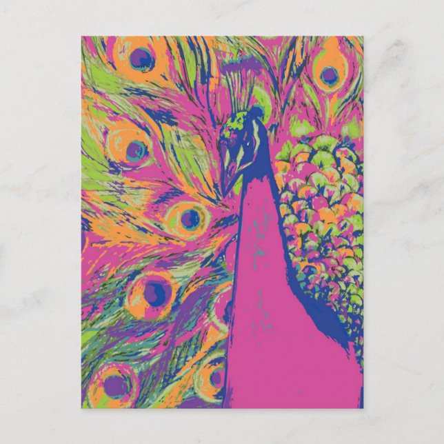 Pop Peacock Vykort (Framsida)