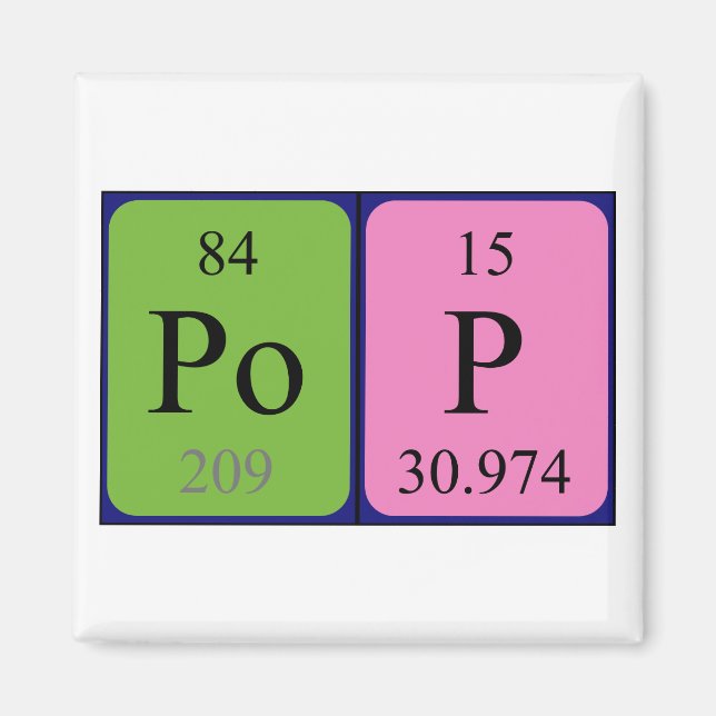 Pop Periodisk magnet bord namn (Framsidan)