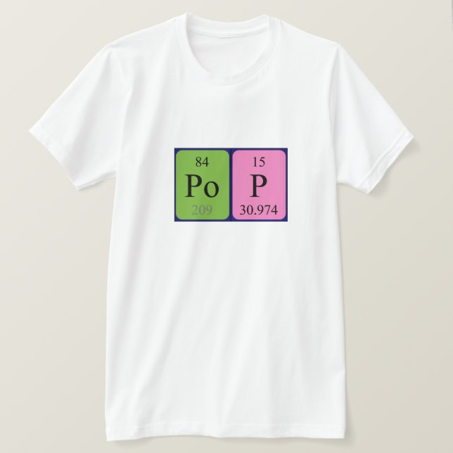 Pop periodisk skjorta bord namn t-shirt (Design framsida)
