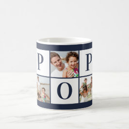 POP Photo Collage Navy Blue Coffee Mugg