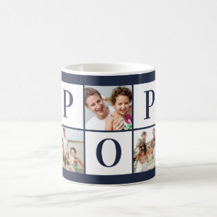 POP Photo Collage Navy Blue Coffee Mugg