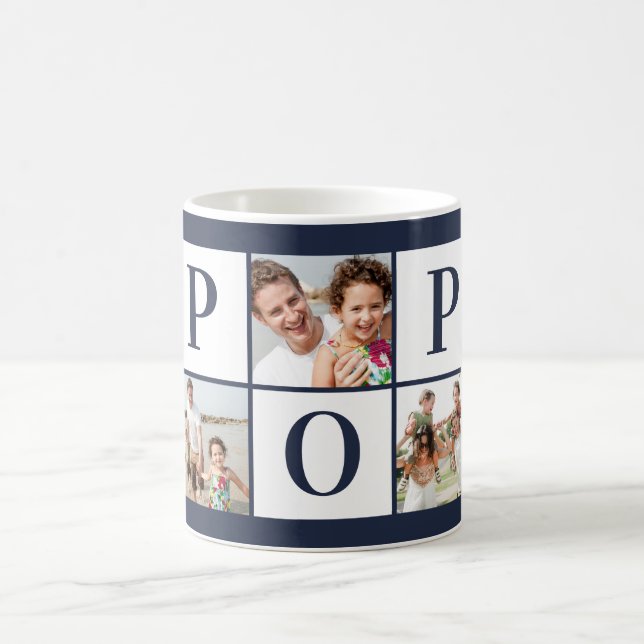 POP Photo Collage Navy Blue Coffee Mugg (Center)