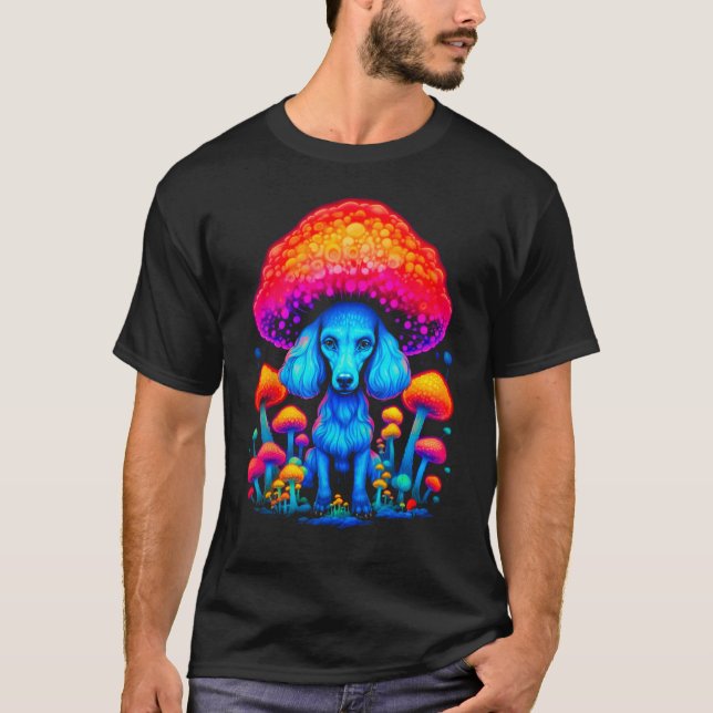 Pop Poodle Dog Mushroom T Shirt (Framsida)