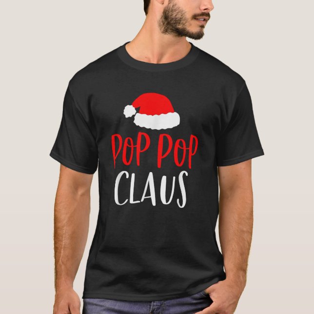 Pop Pop Claus Funny jul Pajamas PJs Grandpa T Shirt (Framsida)