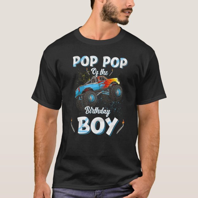 Pop Pop från födelsedagsälskaran Lastbil Bday Mana T Shirt (Framsida)