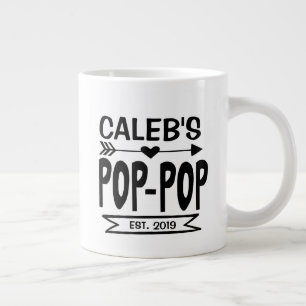 Pop Pop Jumbo Mugg med Grandchild's Namn och Year