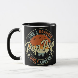 Pop Pop Like A Grandpa Only Cooler Vintage Retro Mugg