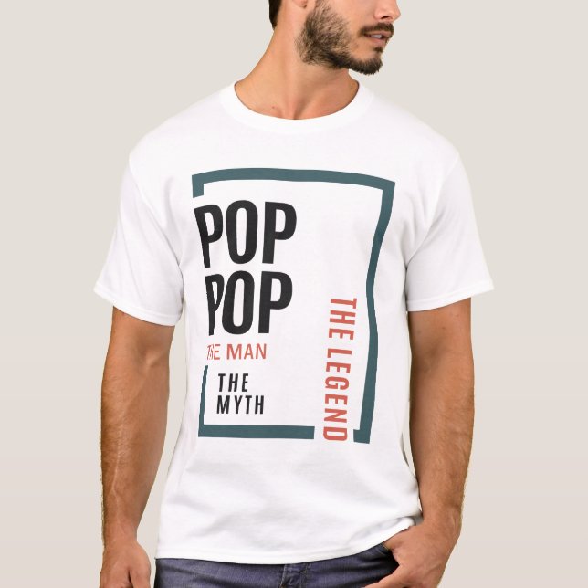 Pop-pop mannen, myten, den tyske pappan t shirt (Framsida)