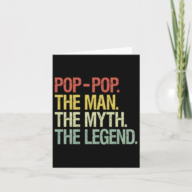 Pop-pop Mannen Myten Legenden Fars Dag-present  Kort (Framsida)