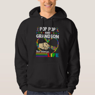 Pop Pop och Grandson Best Friend for Life Autism G Hoodie