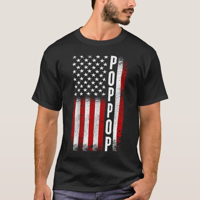 Pop-Pop Patriotic American USA Flag Best Pop Pop T Shirt (Framsida)