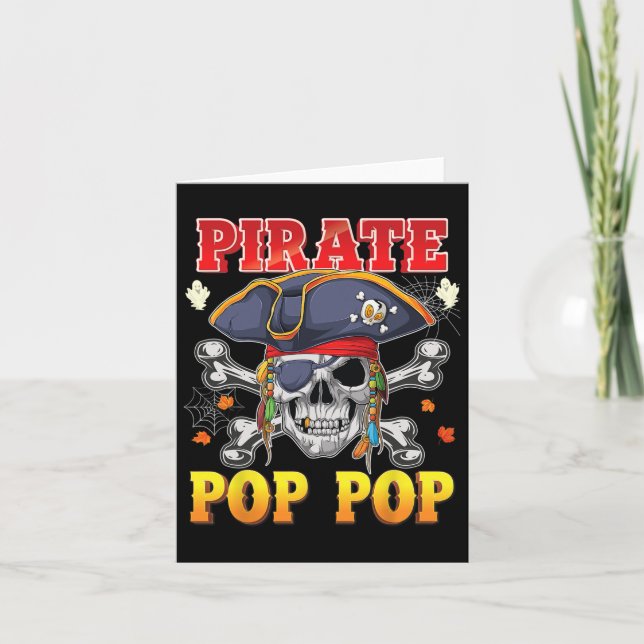 Pop-pop Skull Crossbone Halloween Costume i pirat Kort (Framsida)