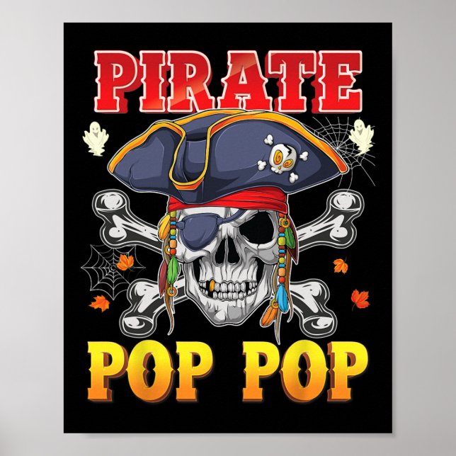 Pop-pop Skull Crossbone Halloween Costume i pirat Poster (Framsidan)