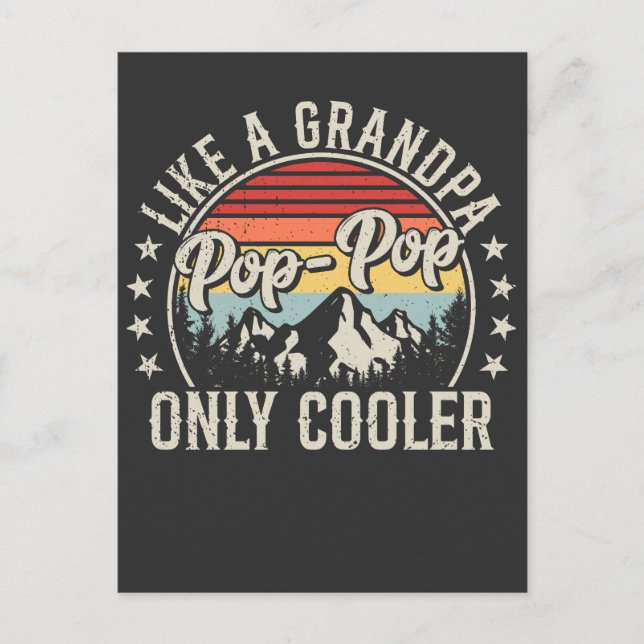 Pop-Pop som en farfar, bara coolare Retro Vykort (Framsida)