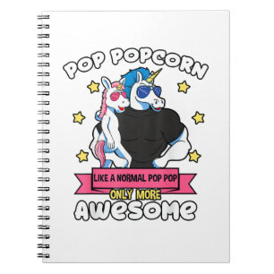 Pop Popcorn 1 Barn Fars Dag Pop Pop Enhörning Gra Anteckningsbok