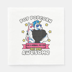 Pop Popcorn 1 Barn Fars dag Pop Pop Enhörning Gra Pappersservett