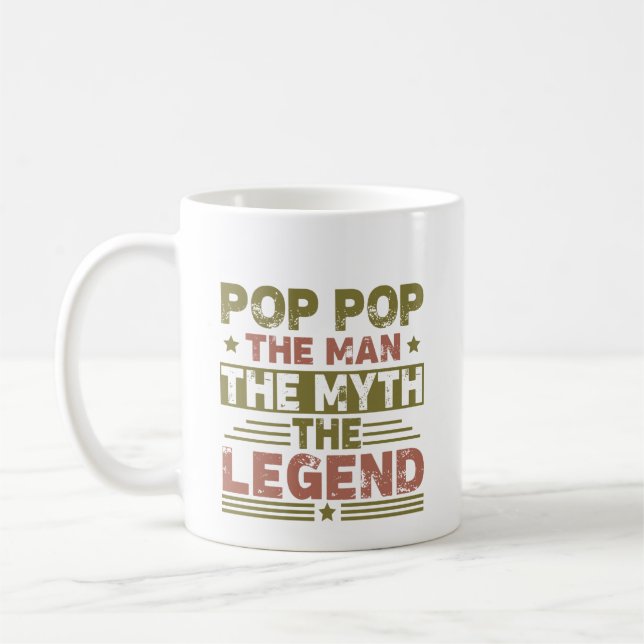 Pop poppade människan och myten om Legend Fars dag Kaffemugg (Vänster)