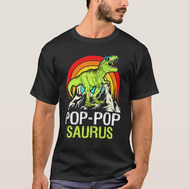Pop Popsaurus Dinosaur Grandpa Pop Saurus Fath T Shirt (Framsida)