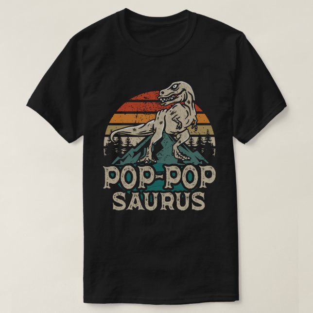 Pop-popsaurus Dinosaur Grandpa Saurus Fars dag T Shirt (Design framsida)
