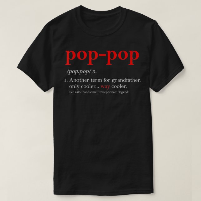 Pop-popup-fönster Grandpa Fars dag PopPop  T Shirt (Design framsida)