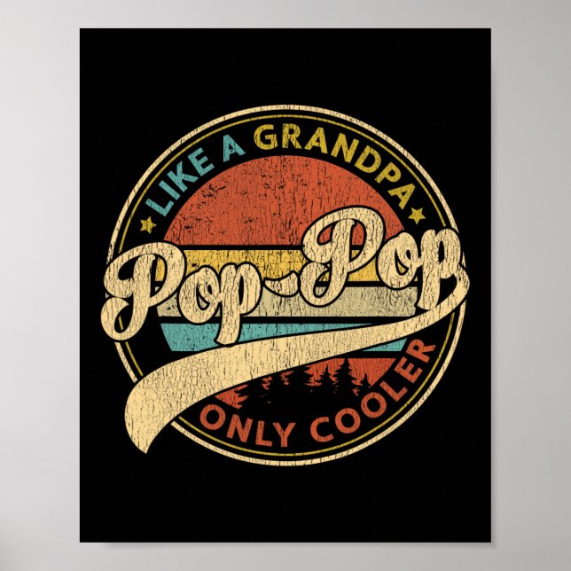 Pop-popup som en enbart morfar-kylare Retro-popup- Poster (Framsidan)
