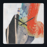 Pop Quirk I Fyrkantig Klocka<br><div class="desc">Pop Quirk jag av Jennifer Goldberger. Varierande struktur,  färger och former har använts för att skapa en coola biet av modern konst. | 161804FN</div>