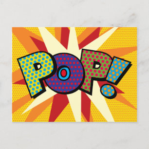 POP Rolig Retro Serietidning Pop Art Meddelande Vykort