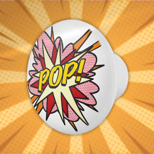 POP Rolig Retro Serietidning Popkonst Knopp