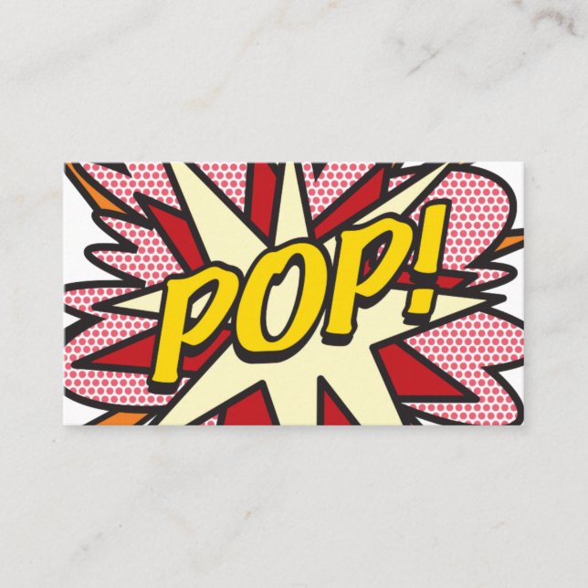 POP Rolig Retro Serietidning Visitkort (Framsida)