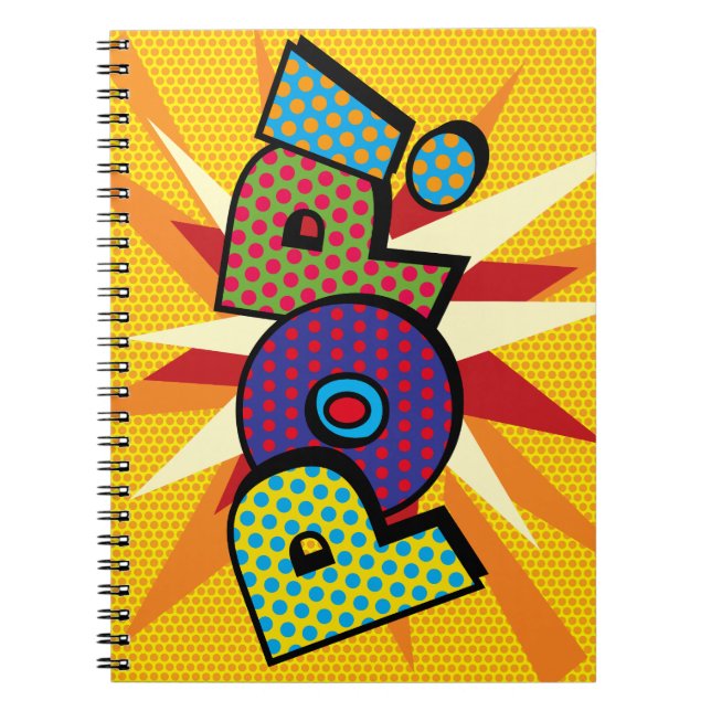 POP-Roligt Retro Tecknad Bok-popup-bild Anteckningsbok Med Spiral (Framsidan)