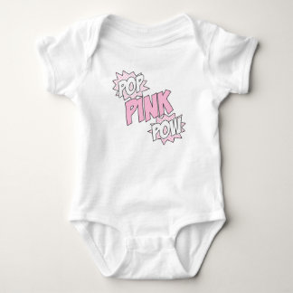 Pop Rosa Pow - Baby Jersey Bodykostym (vit) T-shirt