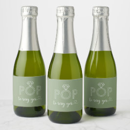 Pop säger ja diamant ring sage Sparkling Vin la
