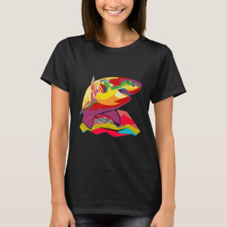 Pop Shark Vatten Färg Aesthetic Animal Shark T Shirt
