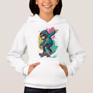 Pop Skate Apelsinapa Barn T-Shirt Design Cool Tec